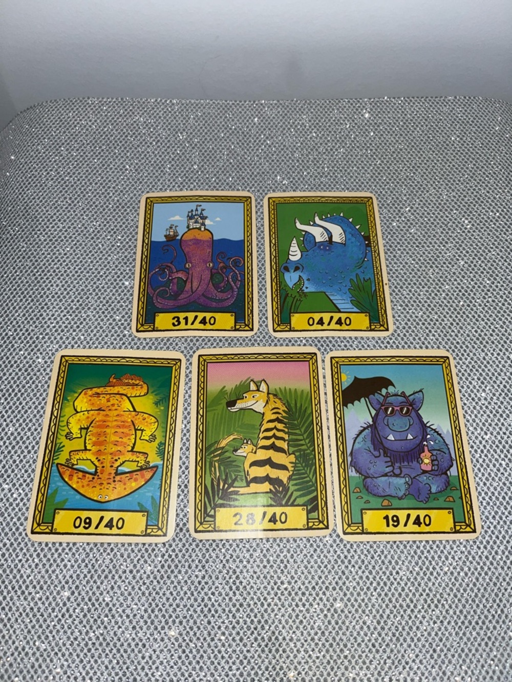 VERY RARE Colorful Animal Card Set - 5 Illustrated Tarot-Style Cards